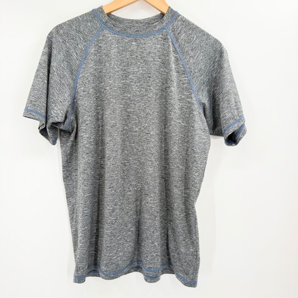 Nike Dri-FIT Mens Medium Gray Heather Raglan Short Sleeve Training T-Shirt
